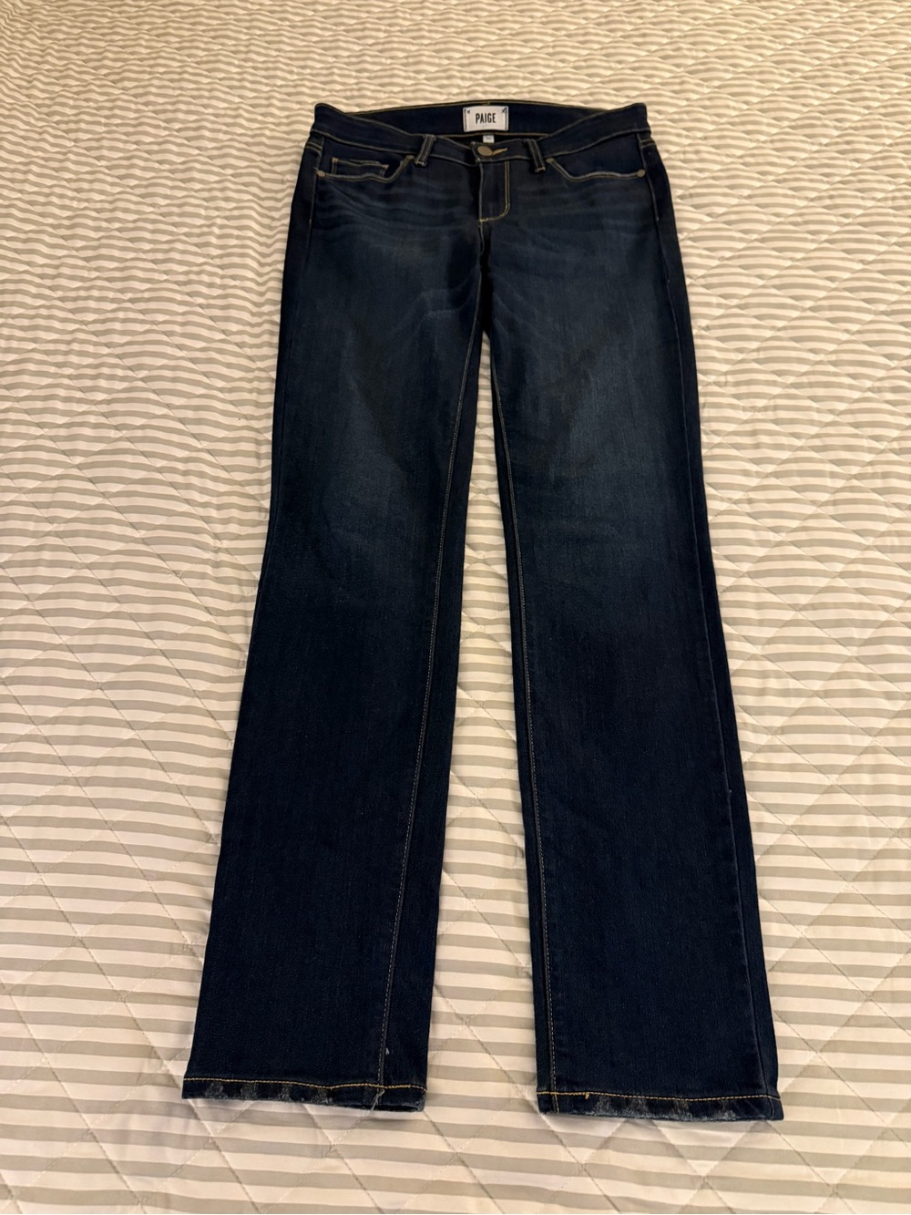 Paige Skyline Skinny Jeans Women's 30 Blue Dark Wash Designer EUC